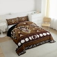 thumbnail image 3 of Manfei Tribal Sheep Skeleton Full Size Comforter Sets, Brown Boho Aztec Bedding Comforter Set, Hippie Stars Moon Galaxy Reversible Bedding Sets, Lightweight Room Decor, 3 Pieces, 3 of 8