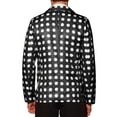 thumbnail image 3 of INSPIRE CHIC Polka Dots Blazers for Men's Notch Lapel One Button Wedding Suit Jacket Sports Coats, 3 of 5