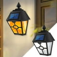 thumbnail image 2 of CMrtew Solar Wall Outdoor Flickering Solar Sconce Lights Outdoor IP65 Rainproof Solar Lamps Wall Mount Garden Decor Lighting for Outside Patio Fence Yard Garage, 2 of 8