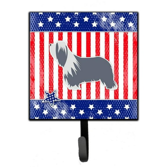USA Patriotic Bearded Collie Leash or Key Holder