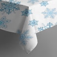 thumbnail image 2 of Nappe de Noël Résistante aux Plis Lavable, Couvre-Table, Nappe Flocon de Neige d'Hiver pour Arrière-Plan de Noël Intérieur Extérieur, Rectangulaire, 60x84 Pouces, 2 of 5