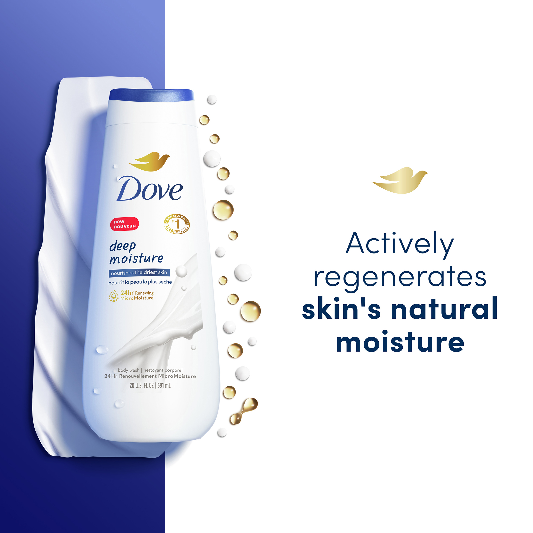Dove Deep Moisture Nourishing Long Lasting Women’s Body Wash All Skin Type, 20 fl oz - image 4 of 10