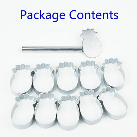

10pcs Pineapple Shape Cake Pie Biscuit Cutter Bread Mold with 1 Pressing Mould