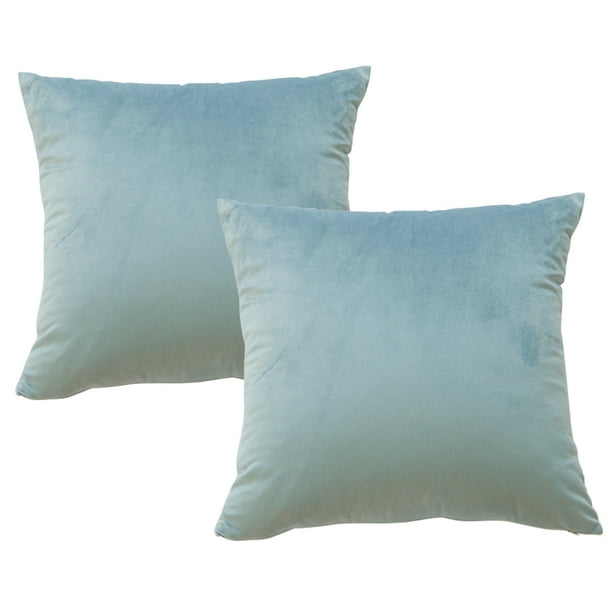 2pcs Throw Pillows Covers For Couch Set Of 2 Premium Velvet Square Sofa Bed Decorative Cushion Pillowcases Decoration Bedroom Car 18 X Light Blue S14589 Couch Decoration Sofa Bedroom Car, Light Blue Decorative Pillow Covers