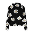 thumbnail image 2 of ZUKMRJPC Womens Sweatshirts Quarter Zip Fall Fashion Cute Flower Printing Fleece Cropped Pullover Casual Loose Warm Long Sleeve Tops, 2 of 5
