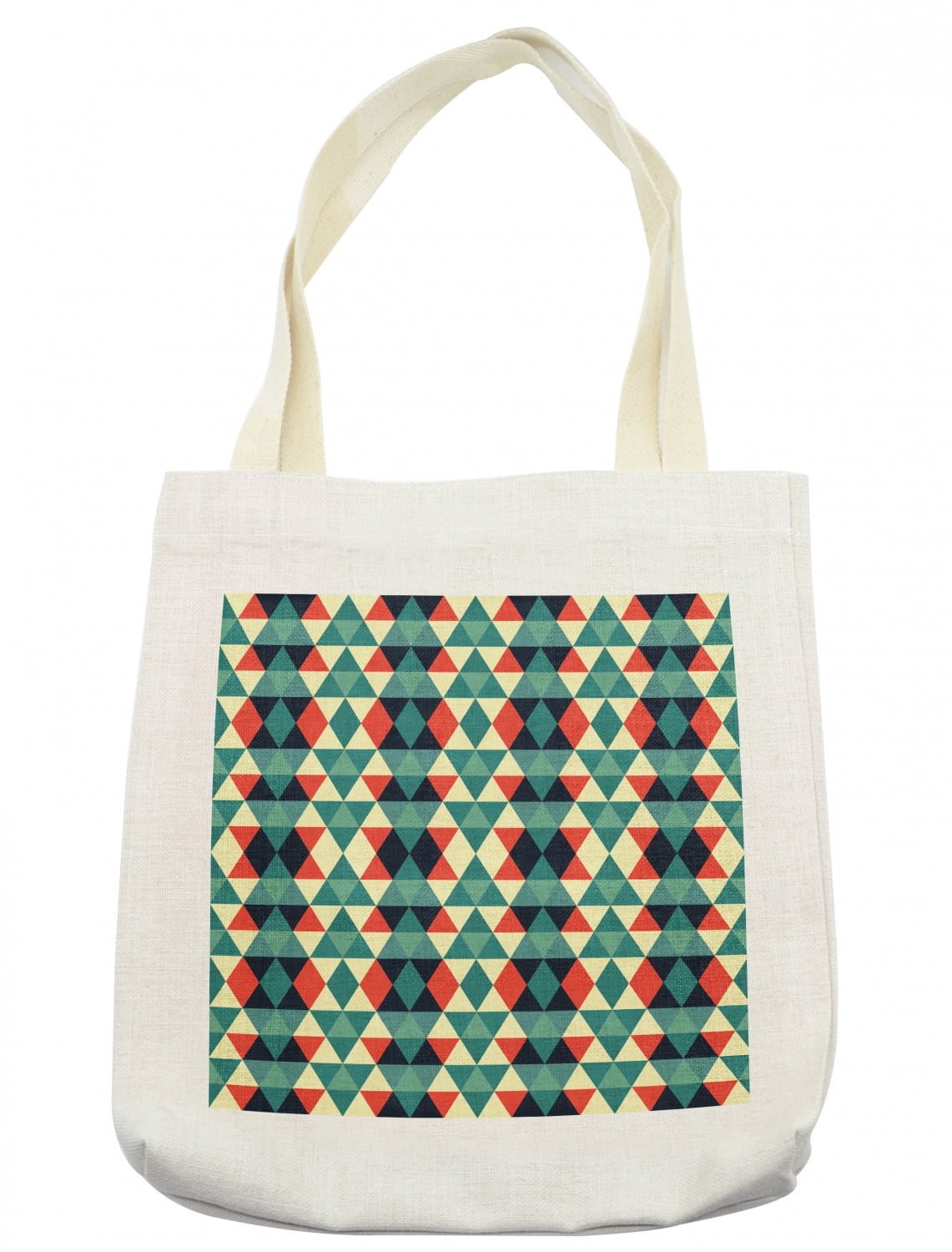 Geometric Tote Bag, Vintage Rhombus Pattern with Small Triangles in ...
