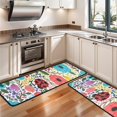 thumbnail image 3 of Kitchen Rugs Sets Of 2,Pioneer Flower Floral Print Pattern Anti Fatigue Kitchen Mat Rugs Non Slip Washable,Decorative Kitchen Floor Mats for Kitchen,Sink,Laundry,17"x47"+17"x47", 3 of 5