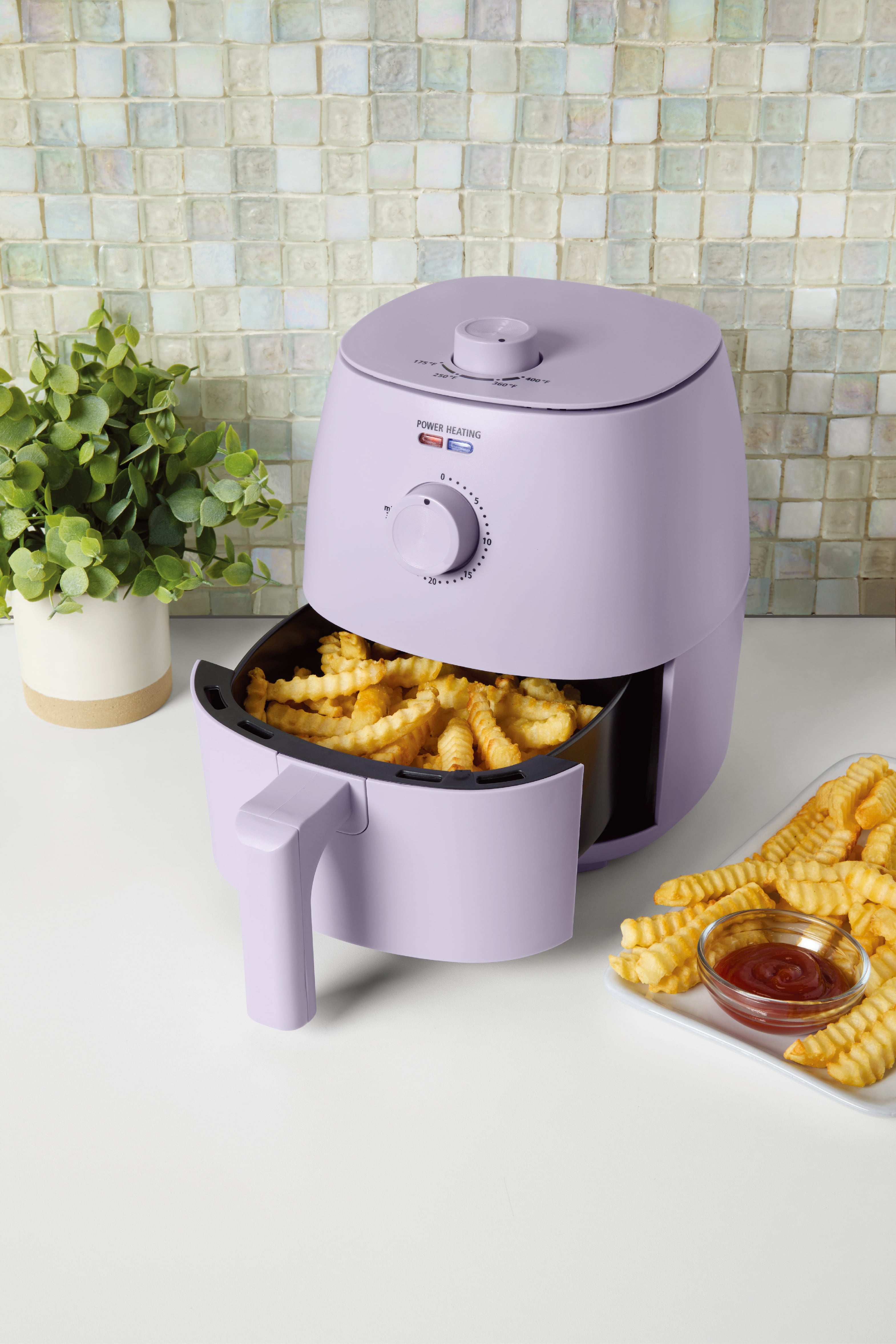 Mainstays 2.2 Quart Air Fryer with Automatic Shutoff, Violet