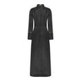 thumbnail image 4 of Choomomo Women's Cassock Church Clergy Dress Long Choir Robe Minister Maxi Dress Priest Preacher Dresses Black XL, 4 of 5