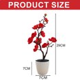 thumbnail image 2 of Pequeña flor de ciruelo bonsái decoración flor decoración del hogar flor artificial verde artificial planta en maceta, 2 of 5