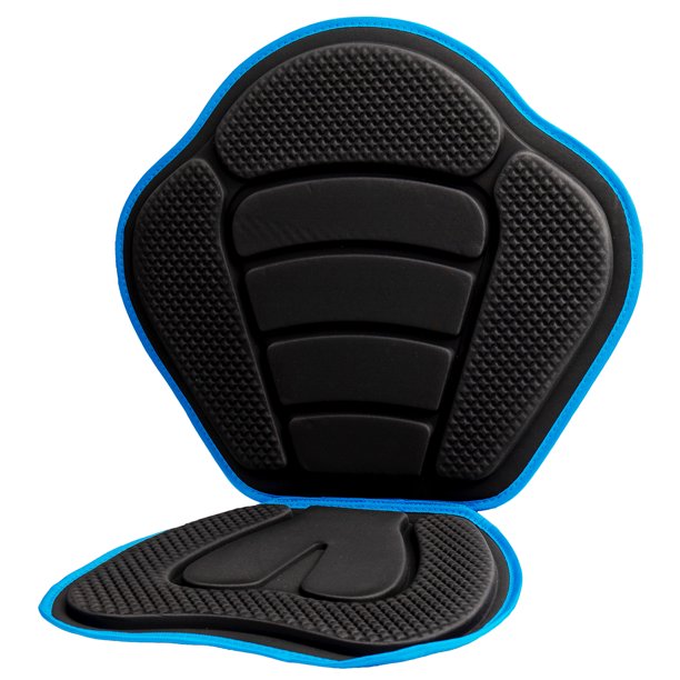 Amortiguar Cojín acolchado para asiento de kayak con respaldo y correas ajustables para canotaje canotaje kayak pesca