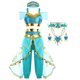 thumbnail image 1 of Disfraz de jazmín para niñas, vestido de princesa árabe para fiesta de cumpleaños, Navidad, ropa de Cosplay para bebés de 2 a 10 años Fivean unisex, 1 of 2