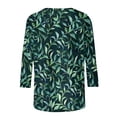 thumbnail image 6 of JTZGDY 3/4 Sleeve Tops for Women Dressy Casual Summer Tie Dye Gradient Color Print T-Shirts Lightweight Comfy Floral Pattern Graphic Tunic Tees Blouse Multicolor#25 M, 6 of 6