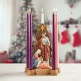 thumbnail image 5 of Avalon Gallery Candle Holders - Luxury Tabletop Christmas Centerpiece Advent Wreath Candle Holder Figurine, 10.75 x 7.88-Inch, Good News, 5 of 5