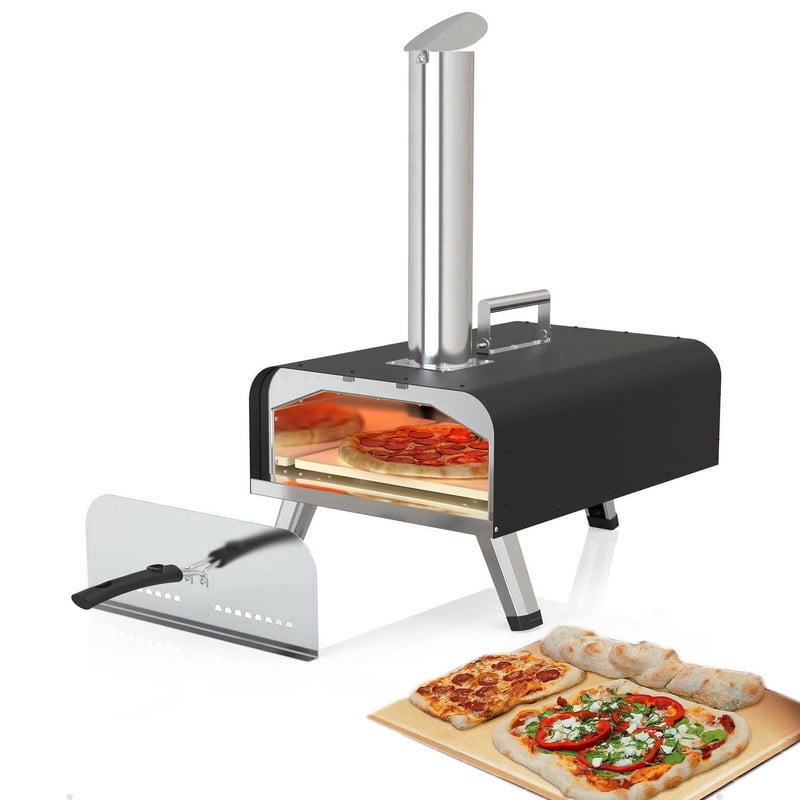 Entcook Outdoor Camp Pizza Oven, 12" Wood Fired Pizza Maker with Pizza