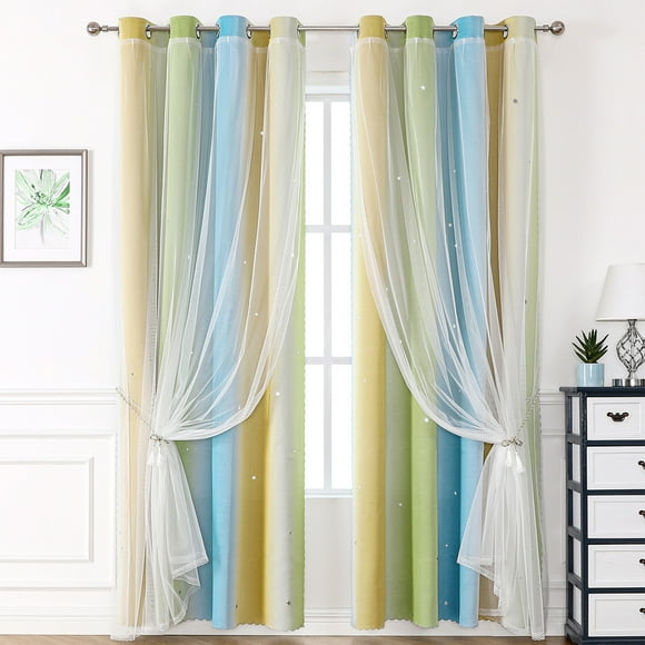 LSLJS Curtains Curtain Panel Pair 39 Inch W X 51 Inch L Curtain Overlay Elegant Curtains for Bedroom, Window Curtains