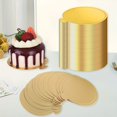 thumbnail image 2 of CNKOO 100pcs Golden Mu Si Cake Board Mini Cake Base Cake Board Cupcake Dessert Display Tray Cardboard Dessert Board Pastry Base, 2 of 6