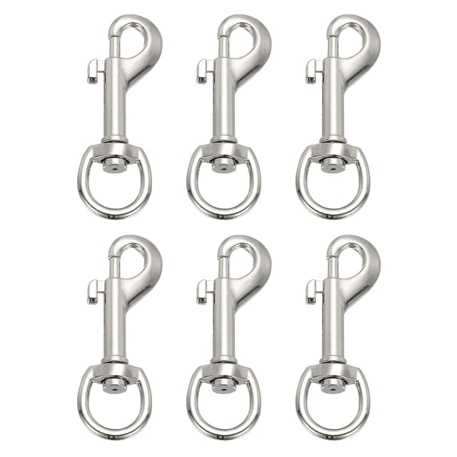 Uxcell 6 Pcs Clips à Pression Pivotants pour Drapeau, Crochets en Alliage Robustes de 2,7 Pouces, Ton Argenté