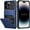 Blue-Larger Storage, variant on for iPhone 14 Pro Case with Card Holder Heavy Duty Protective Dual Layer Shockproof Hidden Card Slot Slim Wallet Case for iPhone 14 Pro for Women&Men(Coffee)