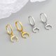 thumbnail image 1 of Pendientes colgantes para mujer, pendientes de aro pequeños con dije: estrella lunar, espiga, mal de ojo, plata de ley (2 piezas), 1 of 5