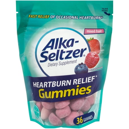 Mix Gummy - Alka-Seltzer Heartburn Relief Gummies Mixed Fruit, 36 Count