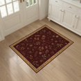 thumbnail image 3 of ODIKA 3'x5' Washable Accent Rug Pet Friendly, Non-Shedding Mat Gold Rich Maroon Floral and Botanical Elegance Intricate Leaf Vine Motifs with Golden for Bedside, Nursery Room, 3 of 7