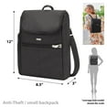 thumbnail image 5 of Anti-Theft - Classic Small Convertible Backpack 8.5 x 12 x 3 Black, 5 of 24