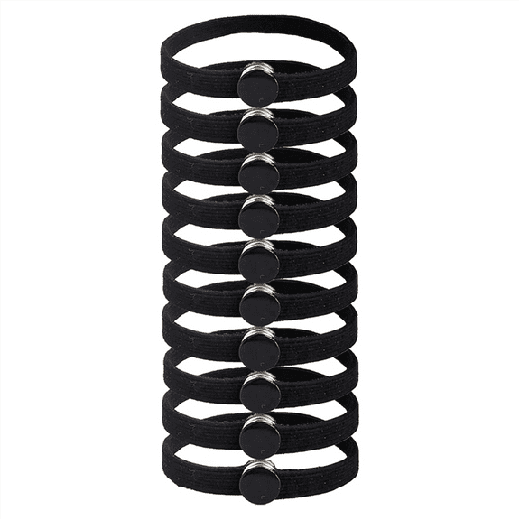 10PCS Elasticity Snap Hair Ties for Thick Natural Curly and Braid Connectable Rope,Adjustsble Hairband