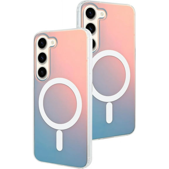 Designed for Samsung Galaxy S23 Plus Case [Compatible with Magsafe] [Fluorescent Iridescent Color] Slim Shockproof Translucent Matte Protective Phone Case for Women Girls 6.6 Inch
