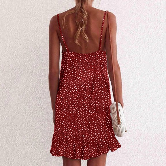 Vedolay Dresses for Women's Plus Size V Neck Sleeveless Contrast Mesh Evening Midi Dress,Red M