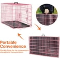 thumbnail image 5 of 36 inch Dog Crate for Medium Small Dogs Folding Portable Metal Dog Cage Kennel Double Door Pet Crate with Divider and Tray, Pink, 5 of 7