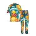 thumbnail image 4 of Mens Pajamas Set Short Sleeve Pants PJ Sets Loungewear Nightwear with Pockets, Yellow Rubber Ducks Funny Soap Bubbles, 4 of 6
