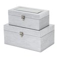 thumbnail image 2 of Cheungs Silver Vinyl Boxes With Top Mirror - Set Of 2, 2 of 4