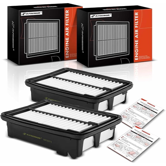 A-Premium 2-PC Engine Air Filter Compatible with Honda Fit 2015 2016 2017 2018 2019 2020, L4 1.5L, Replace# 172205R0008
