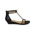 thumbnail image 2 of City Classified BB75 Women Leatherette Plated T-Strap Open Toe Wedge Sandal, 2 of 6