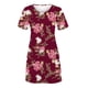 thumbnail image 3 of Puntoco Falda Larga Estampada Informal Para Mujer, Jersey Con Cuello Redondo, Vestido De Manga Corta, Vestido De Cuello Redondo De Manga Corta, Rojo, Xxl,Regalos Para Mujer Joven, 3 of 4