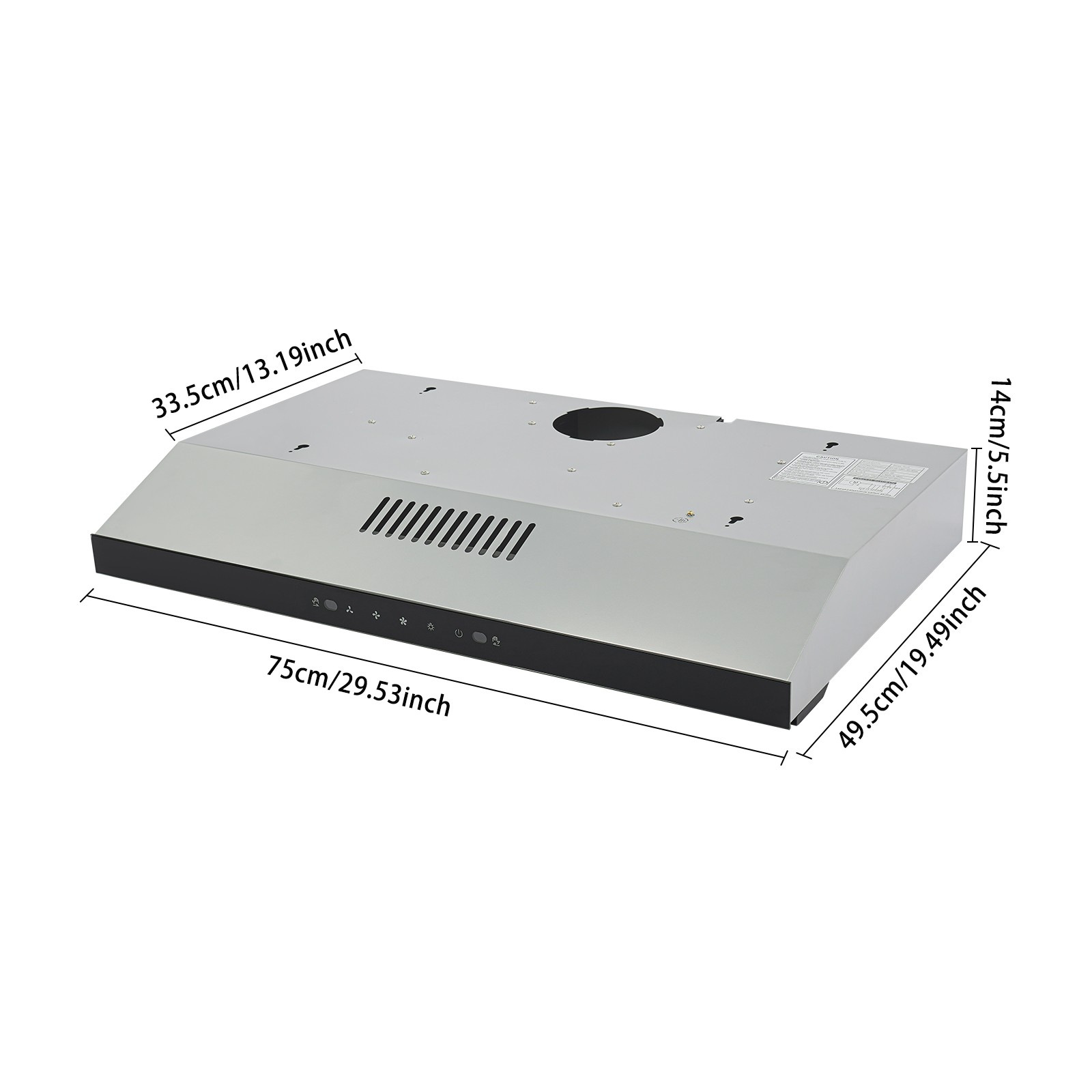 Range Hood, 30 Inch Under Cabinet Range Hood, 900CFM Kitchen Range Hoods, Stainless Steel Hood Vent Hoods with 3 Speeds Exhaust Fan, LED Lights, Baffle