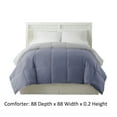 thumbnail image 4 of Genoa Queen Size Box Quilted Reversible Comforter The Urban Port, Silver and Blue- Saltoro Sherpi, 4 of 4