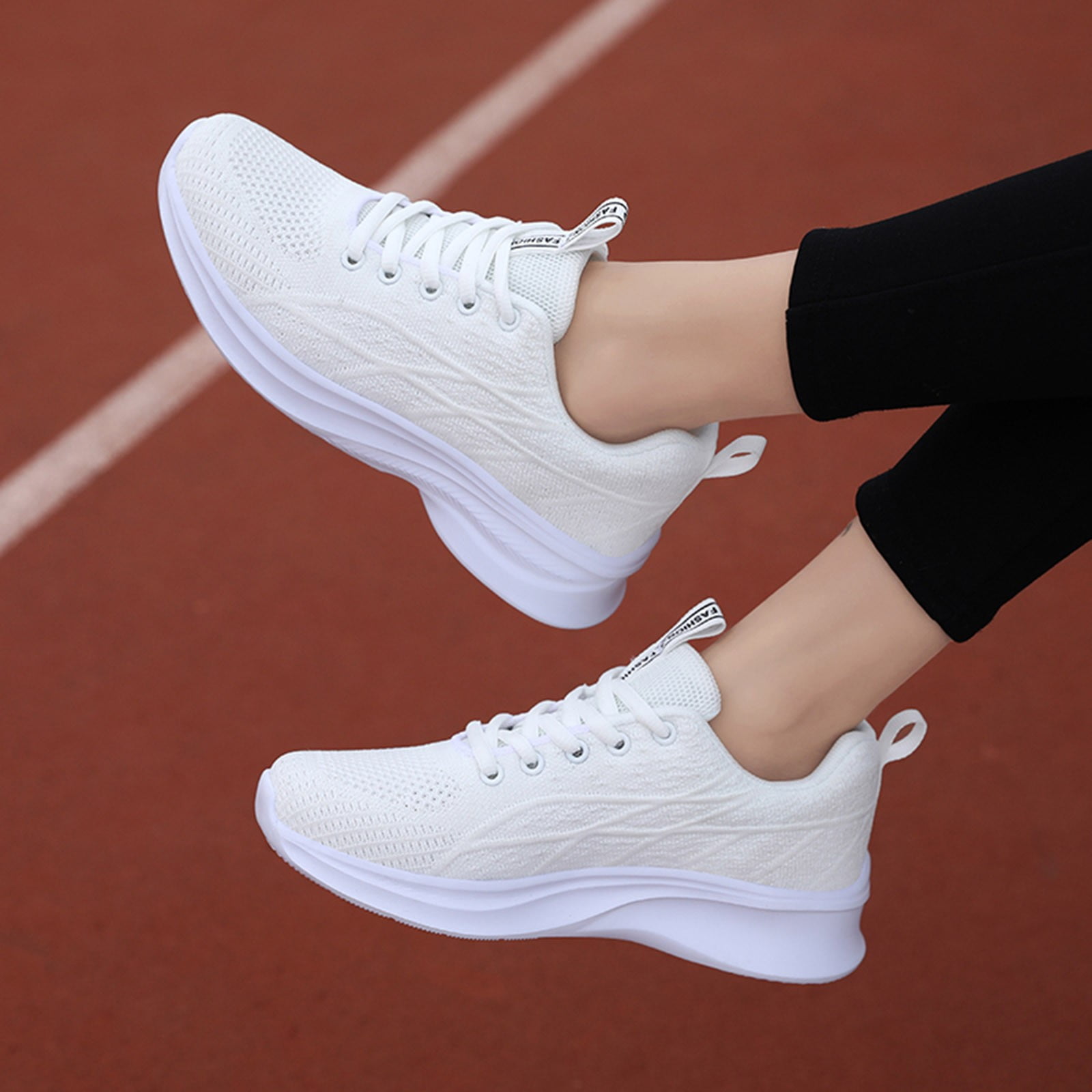 HSMQHJWE White Platform Women's Running Shoes Walking Tennis Ladies Work  Casual Comfor Lightweight NonSlip Gym Trainers 
