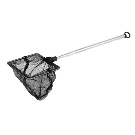 - Unique Bargains Silver Tone Black Grip Square Mouth Retractable Handle Aquarium Fish Net