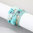 thumbnail image 3 of Ella & Elly Plus Turquoise 6 Pieces Beaded Stack Bracelets - Bohemian Style, 3 of 5