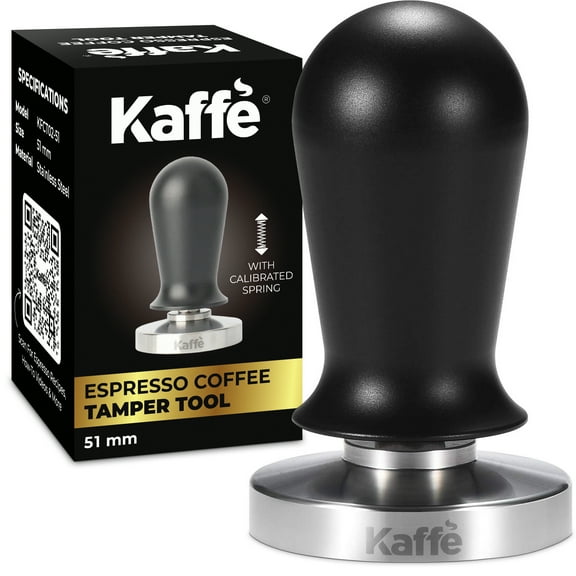 Kaffe 51mm Calibrated Espresso Tamper – Stainless Steel Spring-Loaded Coffee Tamper for Baristas – Precision Hand Tamper for Espresso Machines & Accessories