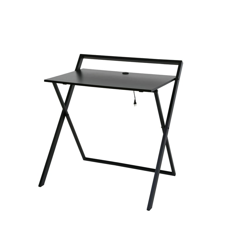 OneSpace Basics No Assembly Folding Desk with Dual USB Charger