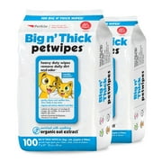 Angle View: Petkin Petwipes – Big 'n Thick Extra Large Pet Wipes for Dogs and Cats – Cleans Face, Ears, Body and Eye Area – Super Convenient, Ideal for Home or Travel
