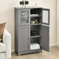 thumbnail image 2 of Costway Bathroom Floor Storage Cabinet Kitchen Cupboard with Doors&Adjustable Shelf Grey, 2 of 10