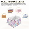 thumbnail image 6 of Yayeee Collapsible Cube Storage Bin with Lid Fabric Closet Decorative Basket with Handles, Watercolor Marble Pattern, 6 of 7