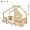 thumbnail image 7 of Miniyam Twin Floor Bed for Kids with Guardrails and Roof, Montessori House Bed Frame, Natural, 7 of 7