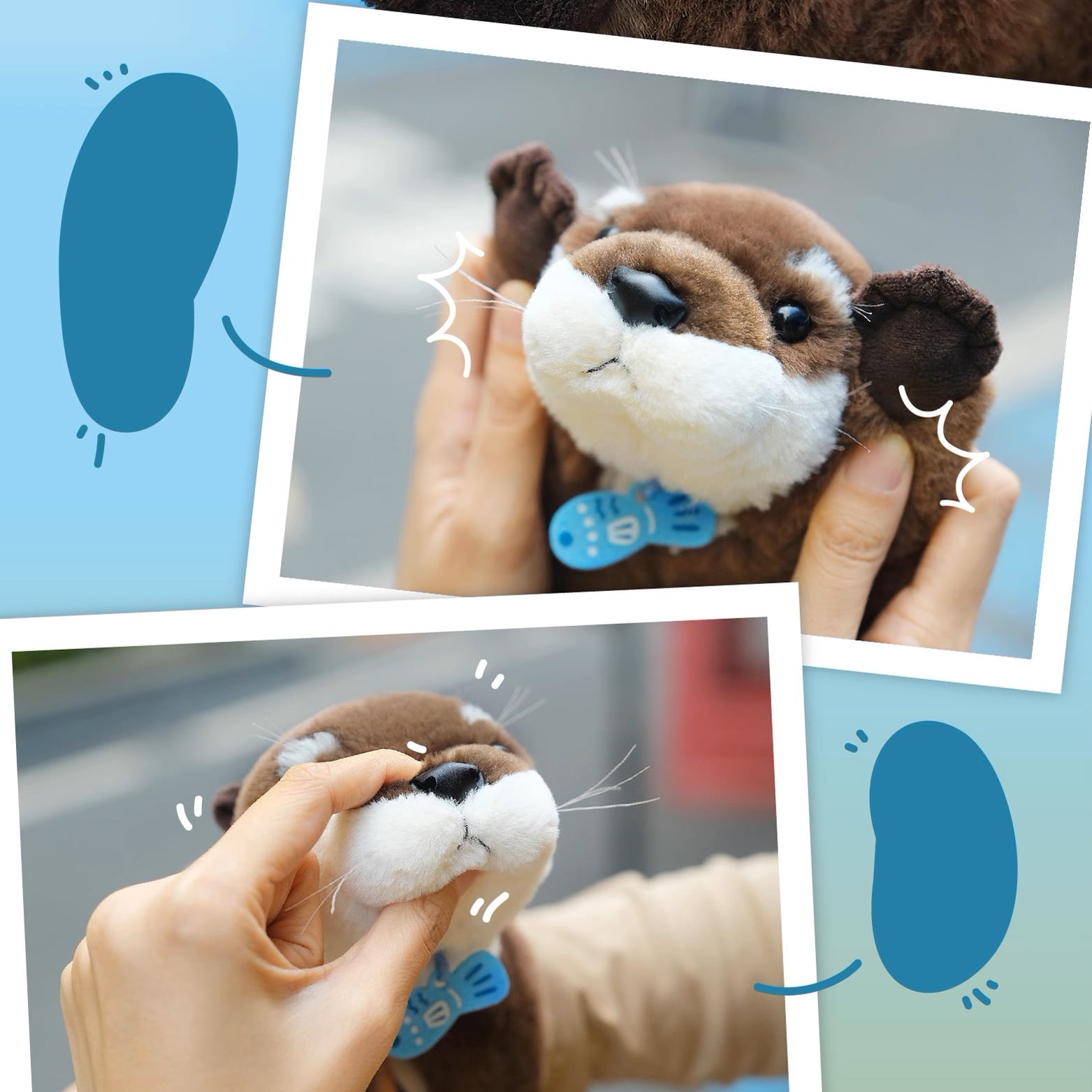 Otter Stuffed Plush Slap Bracelet, Otter Snap Bracelet, Stuffed Animal Plush Toys