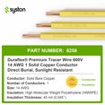 thumbnail image 6 of SYSTON CABLE TECHNOLOGY 14 AWG Tracer Wire Direct Burial 600V 1 Solid Bare Copper Conductor, HMWPE Insulation UV Resistant Tracer Wire to Locate Underground Gas Pipelines - Yellow, 100 FT, 6 of 7