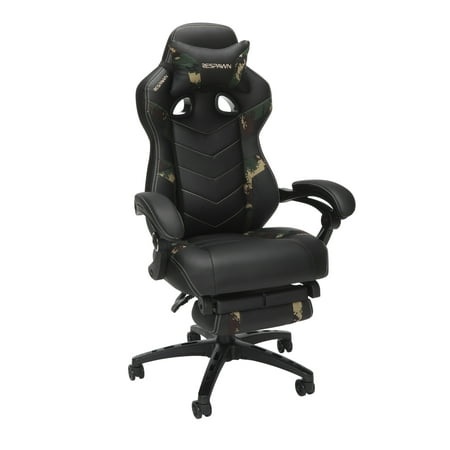 RESPAWN 110 Pro Racing Style Gaming Chair, Reclining Ergonomic Chair with Built-in Footrest, in Forest Camo (RSP-110V2-FST)